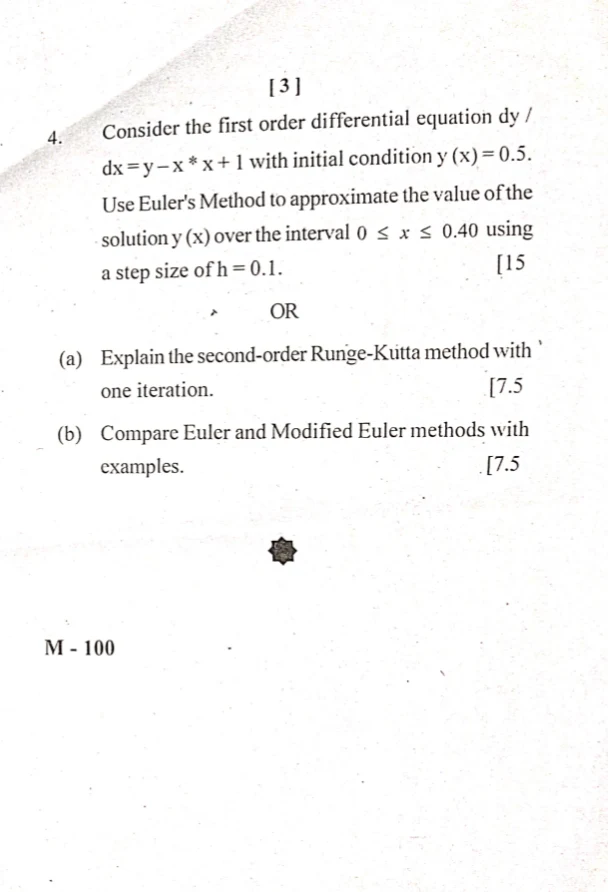 2025 Numerical Methods question paper page 3, MPC Autonomous College, Baripada