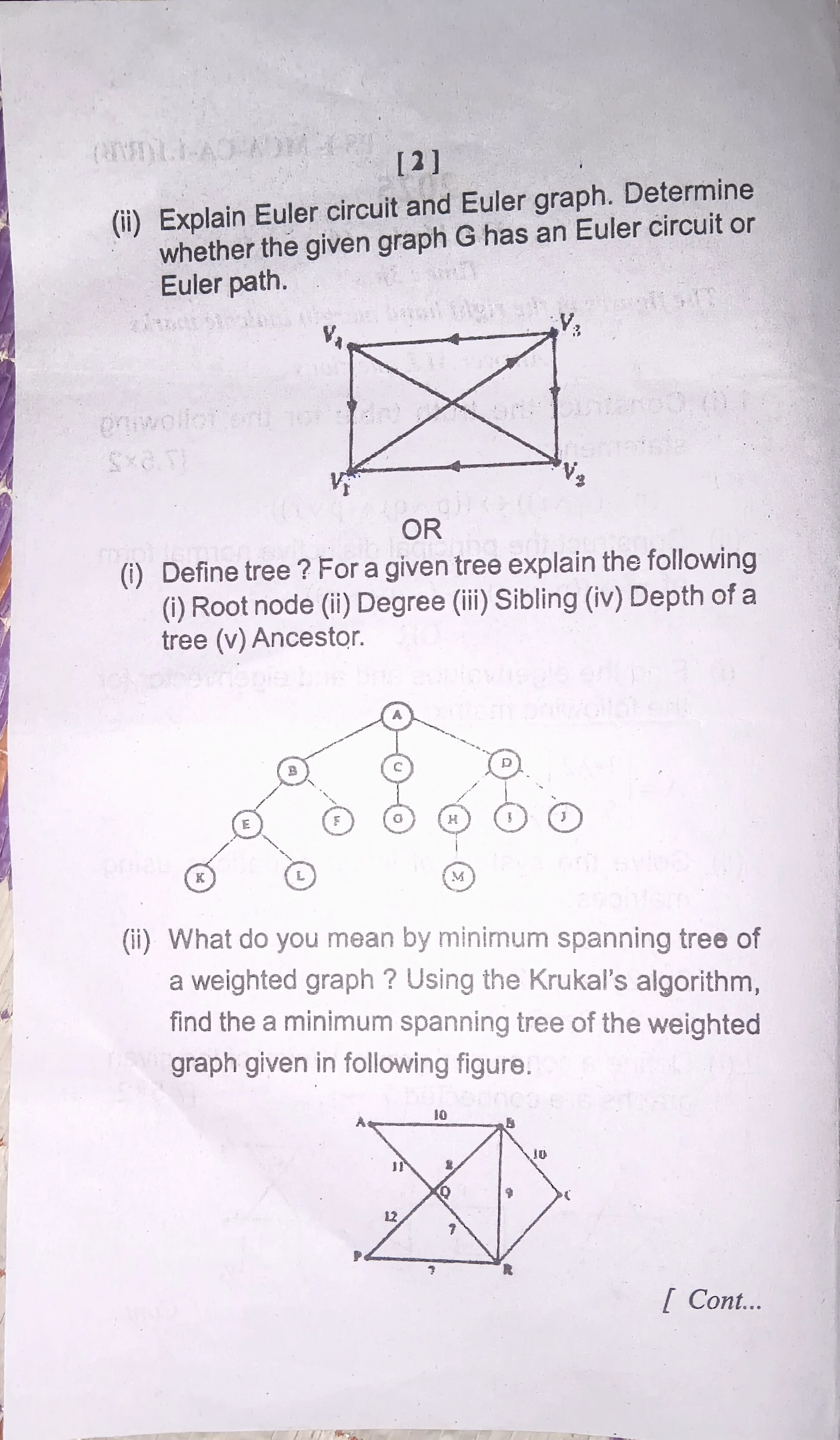 2025 Discrete Mathematics question paper page 2, MPC Autonomous College, Baripada